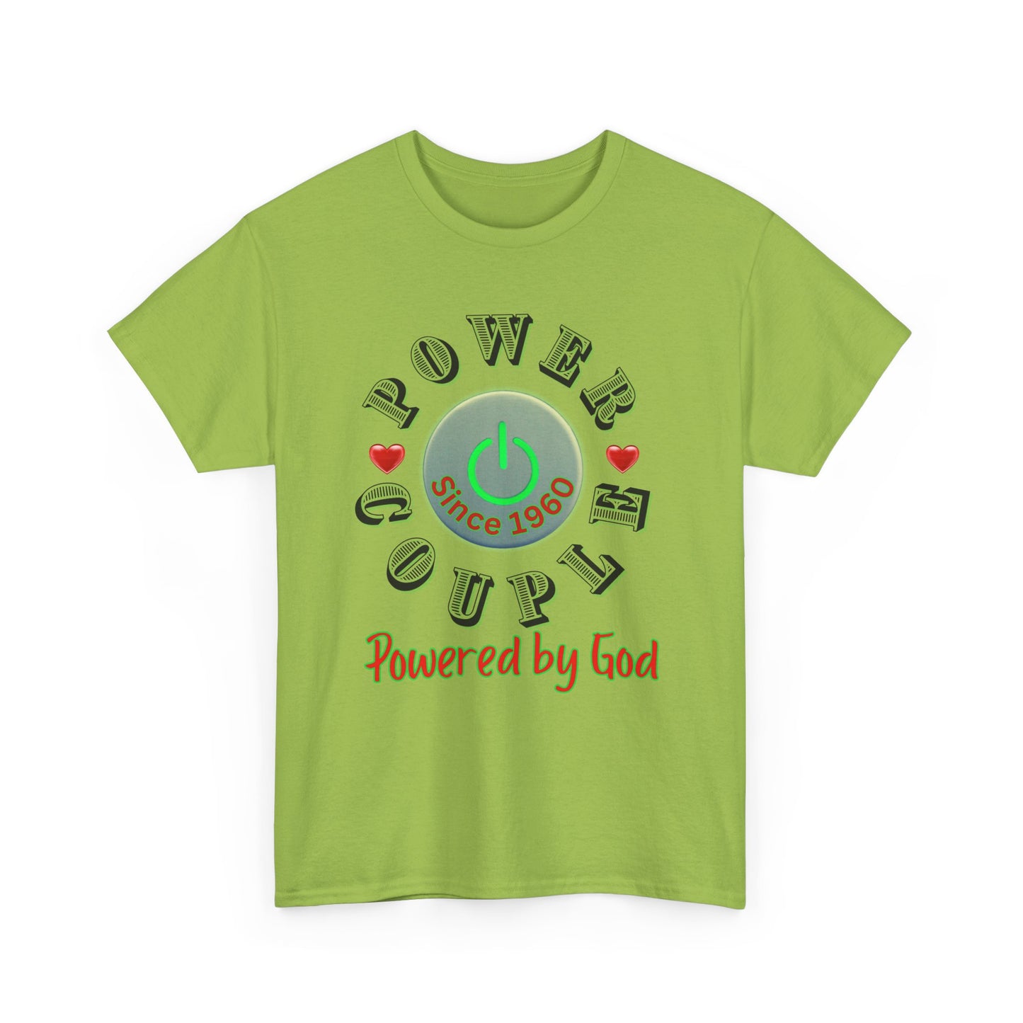 Power Couple - Powered by God T-Shirt | Anniversary Shirt for Couples Since 2011, Valentine T-shirt for Couples Unisex Heavy Cotton Tee