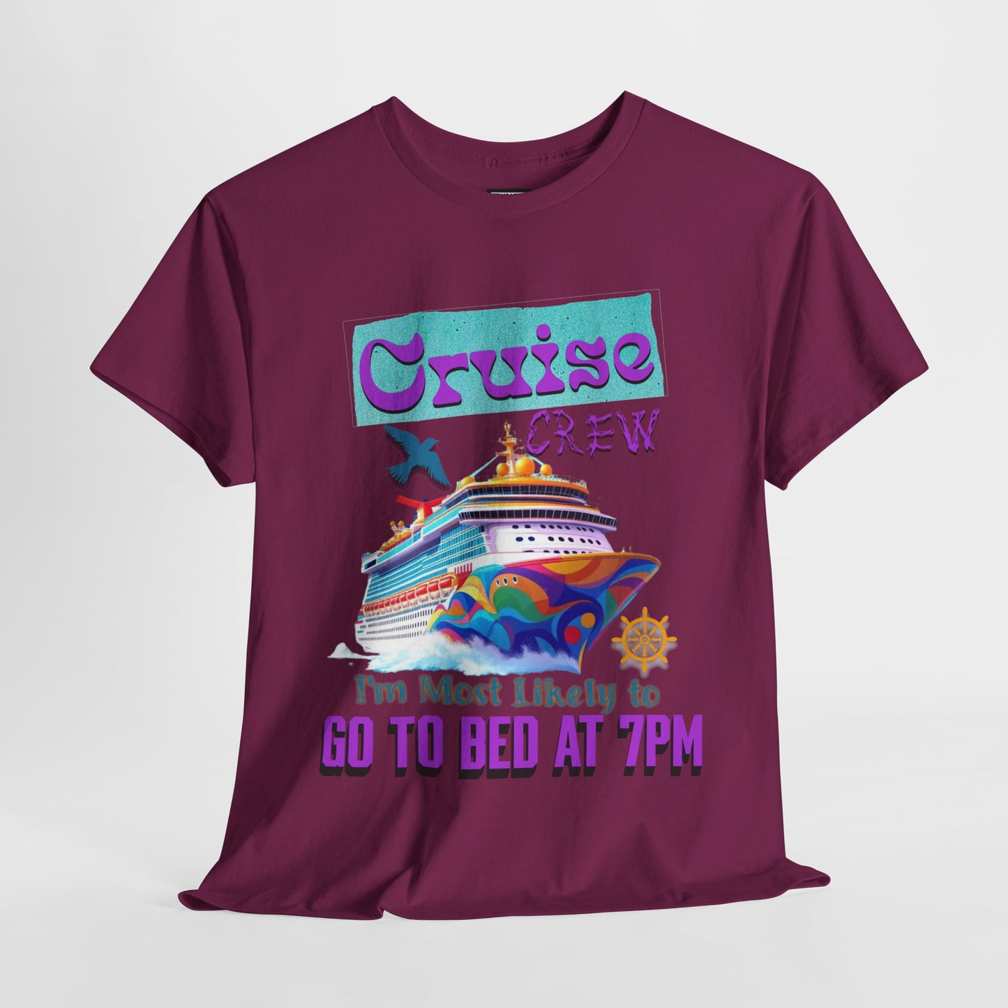 Cruise Crew Unisex Heavy Cotton Tee, Vacation Shirt, Funny Travel Gift, Cruise Enthusiast Apparel, Summer Tee, Sea Adventure Wear