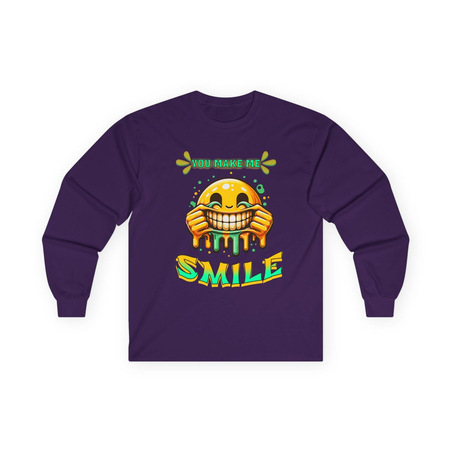 You Make Me Smile Long Sleeve Tee, Fun Graphic Shirt, Positive Vibes Clothing, Unisex Humor Tee, Gift for Friends, Casual Wear