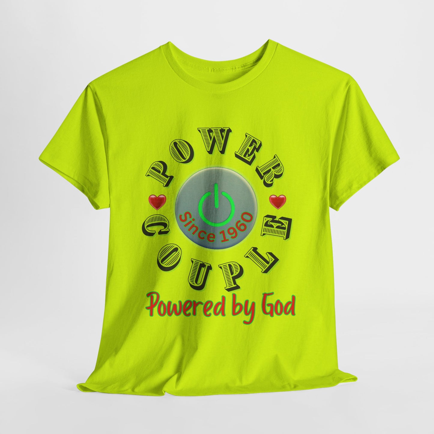 Power Couple - Powered by God T-Shirt | Anniversary Shirt for Couples Since 2011, Valentine T-shirt for Couples Unisex Heavy Cotton Tee