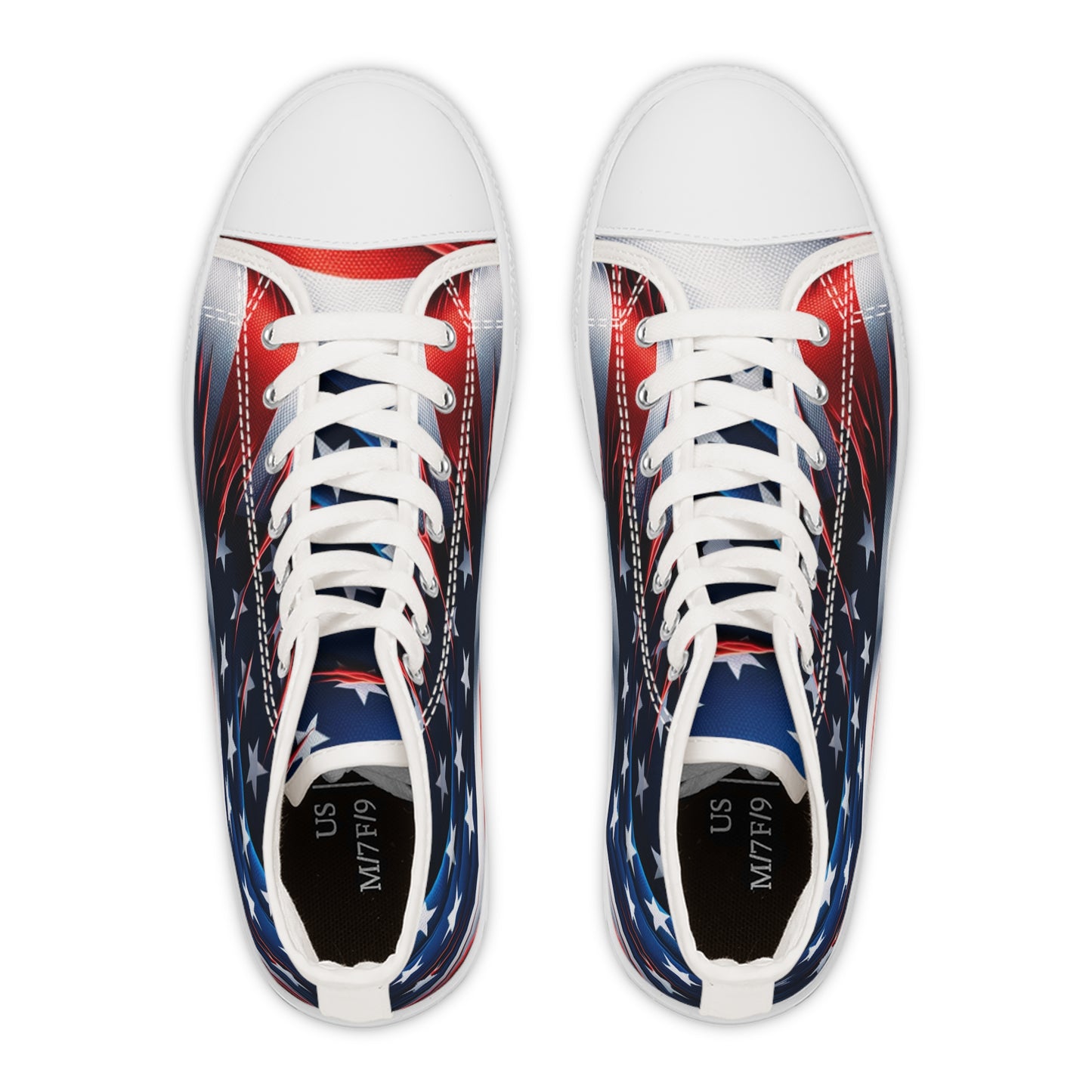 Patriotic High Top Sneakers, American Flag Sneakers for Women, Casual Shoes, Independence Day Footwear, Trendy High Tops