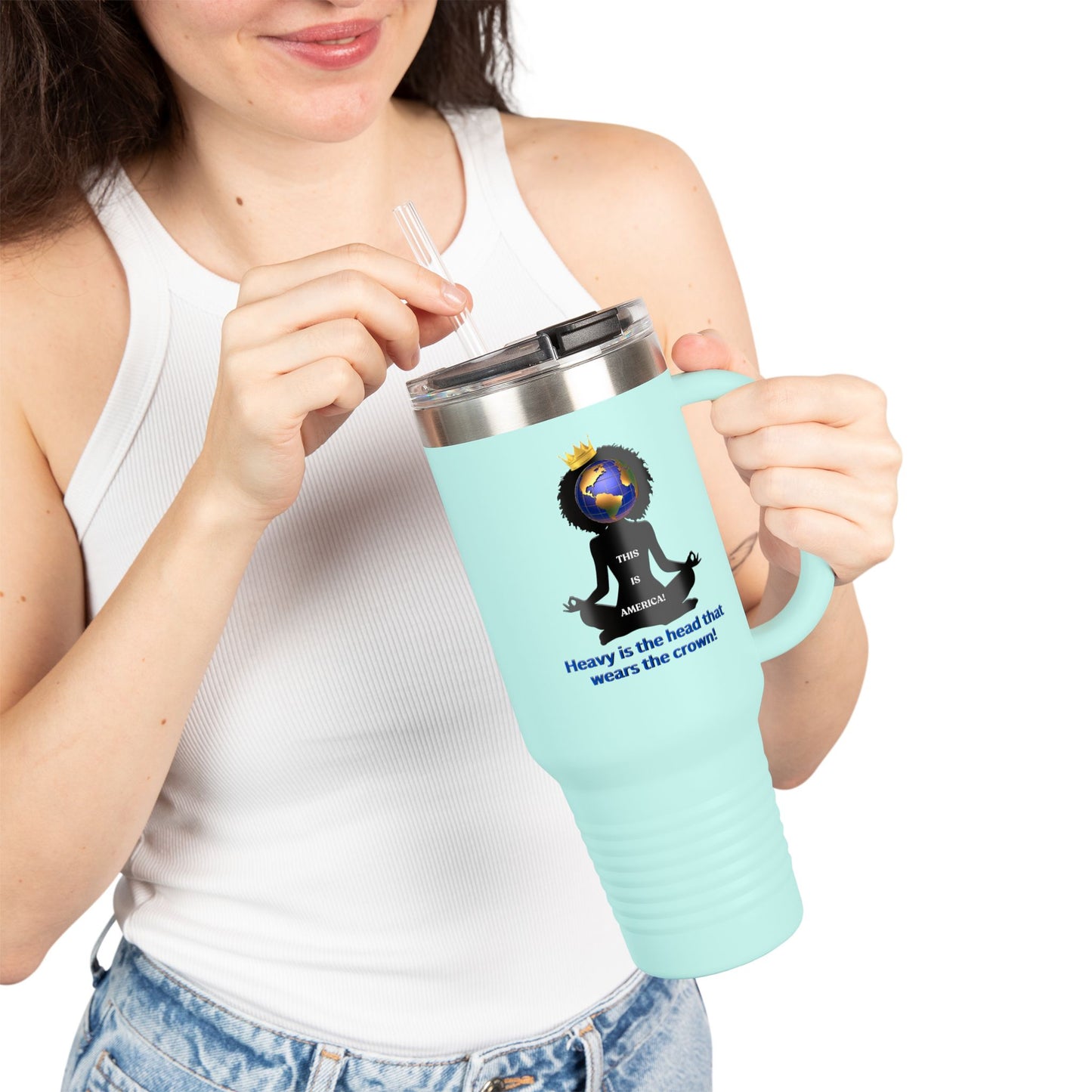 "Heavy is the Head" Polar Camel 40oz Tumbler, 40oz Stainless Steel Tumbler