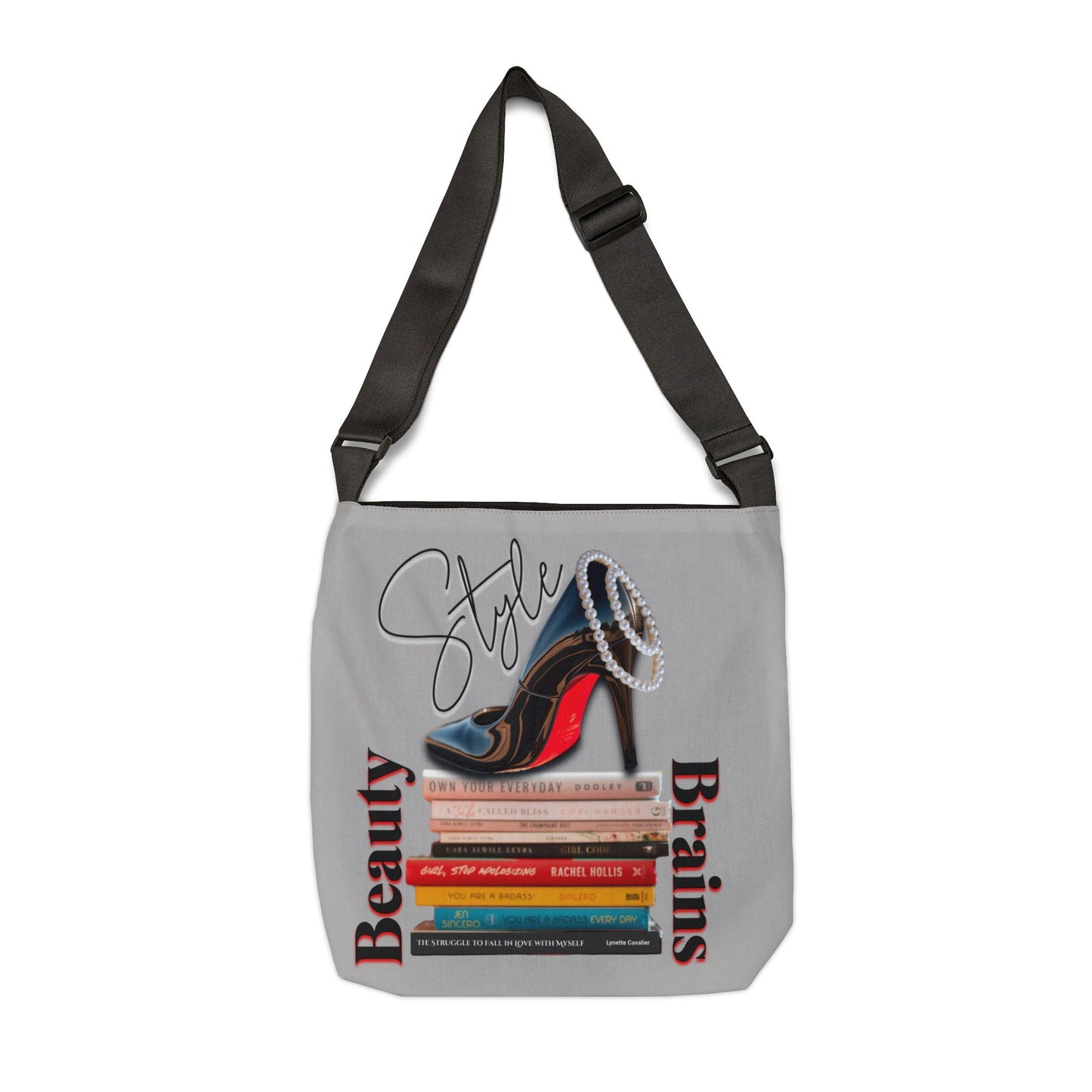 Chic Adjustable Tote Bag, Beauty Brains and Style Design, Louboutin Tote Bag for Women, Cute Gift for Women,