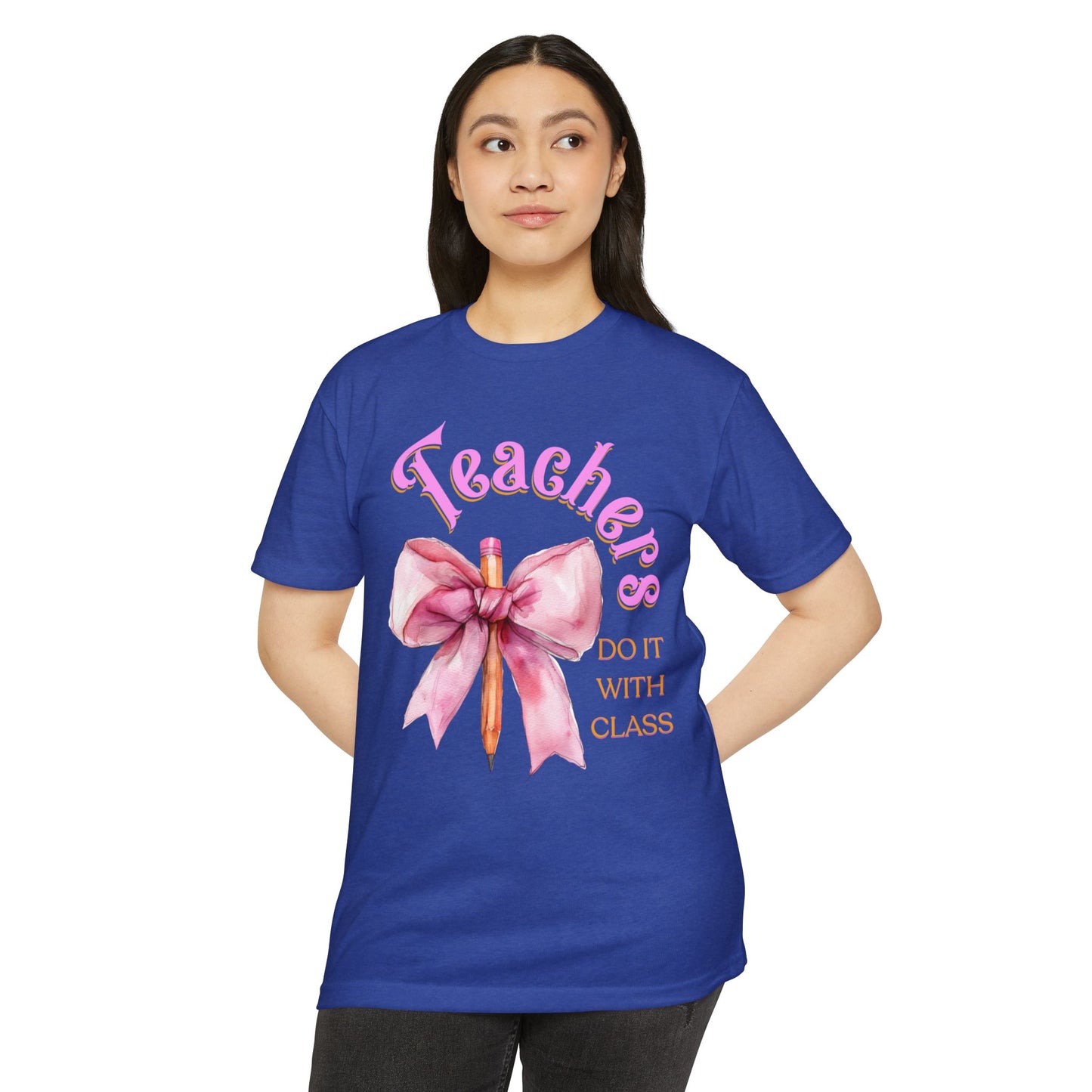 Teachers Do It with Class T-Shirt, Coquette Bow Teacher Shirt, Educator Apparel, Back to School Shirt, Cute Teacher Outfit, Cute Teacher Tee