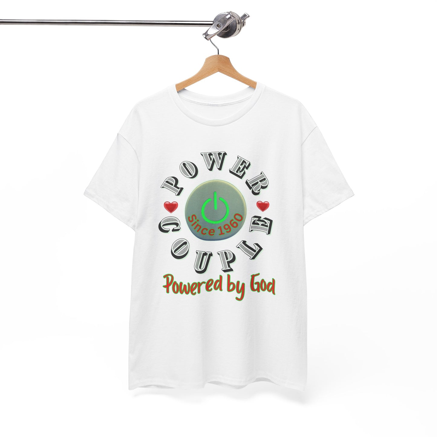 Power Couple - Powered by God T-Shirt | Anniversary Shirt for Couples Since 2011, Valentine T-shirt for Couples Unisex Heavy Cotton Tee