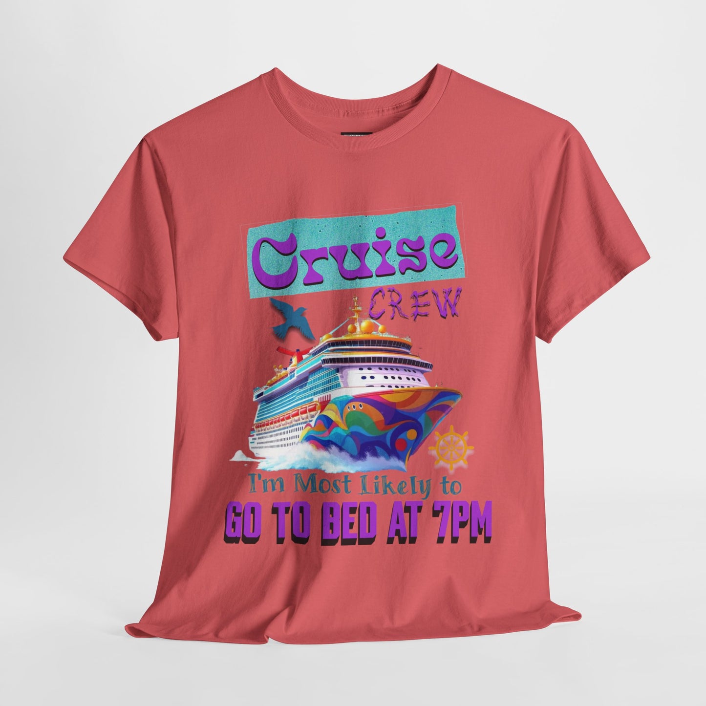 Cruise Crew Unisex Heavy Cotton Tee, Vacation Shirt, Funny Travel Gift, Cruise Enthusiast Apparel, Summer Tee, Sea Adventure Wear