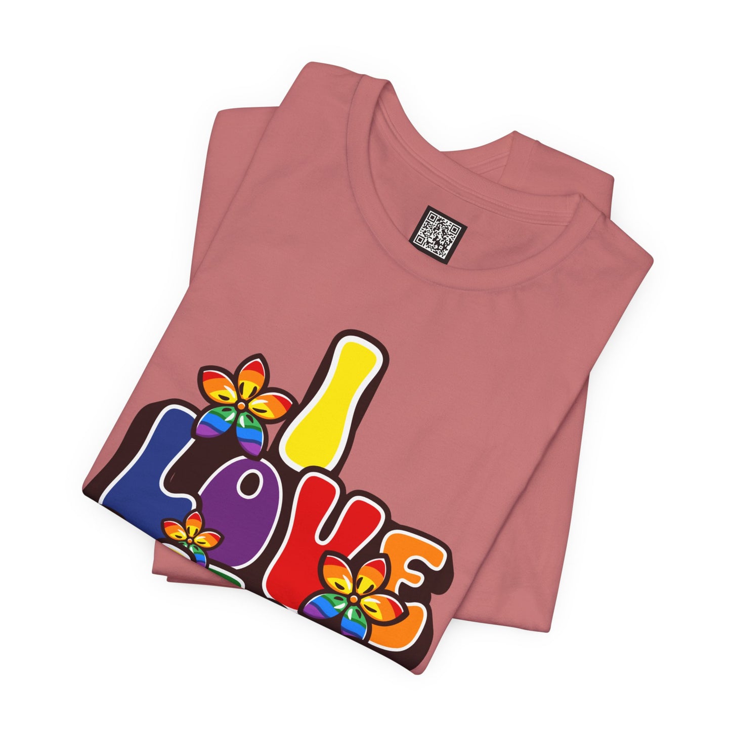 Colorful LGBTQ+ Love Short Sleeve Tee, Pride T-Shirt, I Love WeHo, Pride Festival Merchandise, Gift for Friends, Unisex Graphic Tee