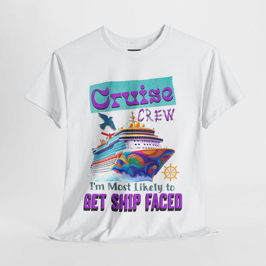 Cruise Crew Heavy Cotton Tee - Perfect for Summer Cruise Vacations, Gifts for Crew Members, Nautical Parties, Cruise Wear, Cruise Lovers