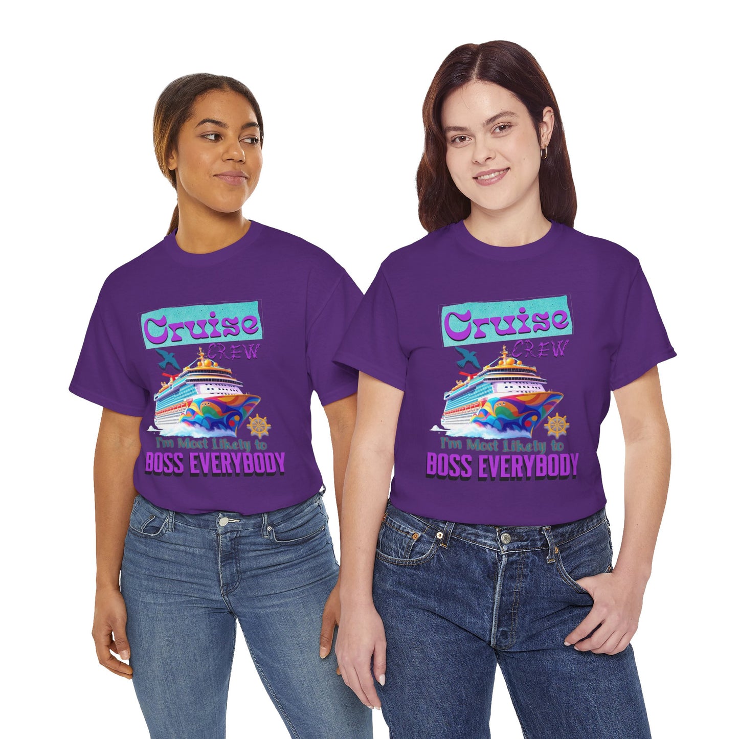 Cruise Crew Heavy Cotton Tee - Fun Cruise Vacation Shirt, Cruise-themed Apparel, Travel Gift, Nautical Wear, Summer Adventure T-Shirt