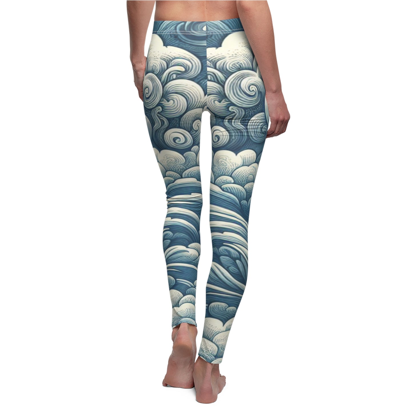 Stylish Women's Cloud Pattern Leggings, Casual Wear Leggings, Yoga Pants, Activewear, Unique Gift for Her, Cute Women Activewear