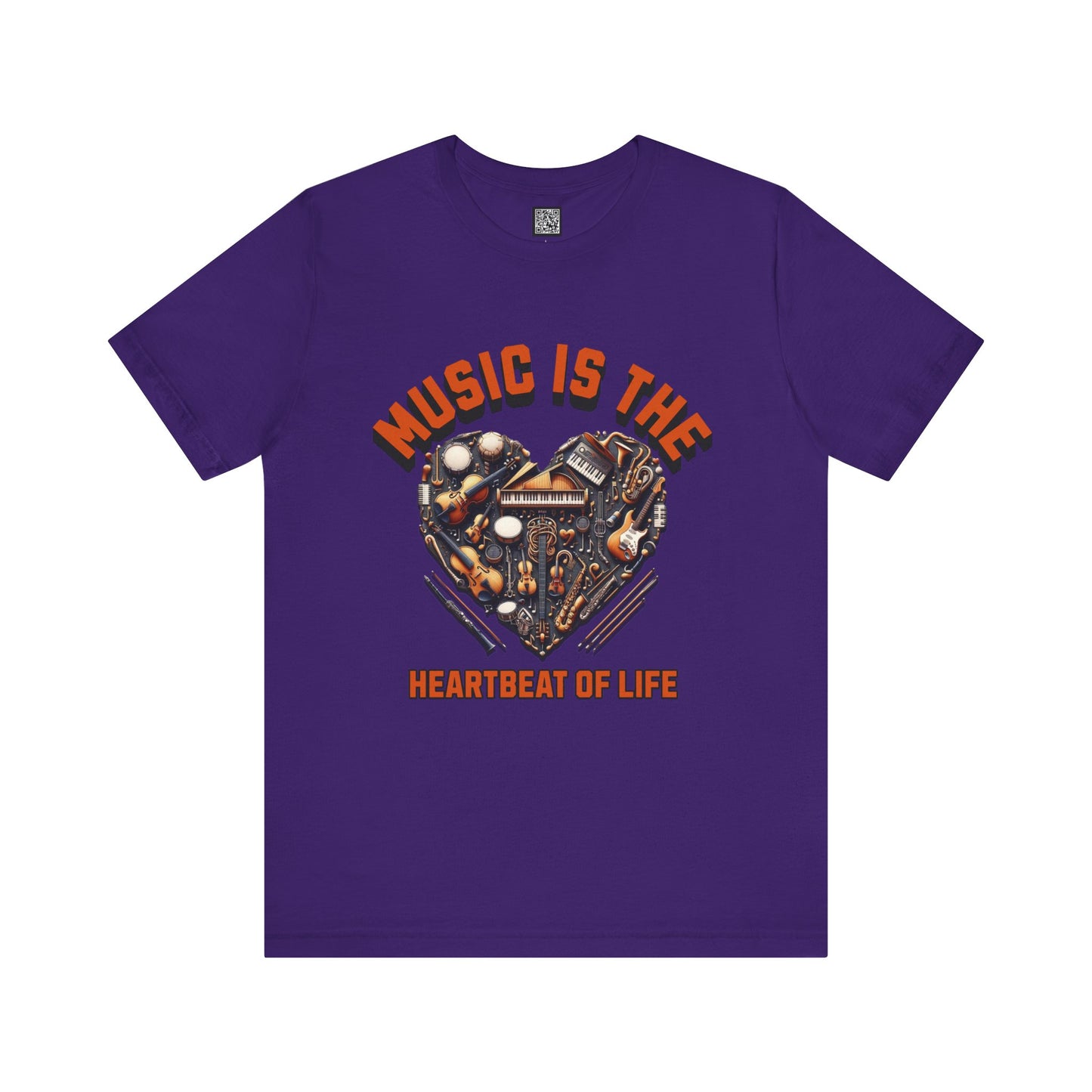 Heartfelt Music Tee, Unisex Short Sleeve Music T-Shirt, Gift for Musicians, Music Lover Apparel, Heartbeat of Life Shirt, Concert Outfit