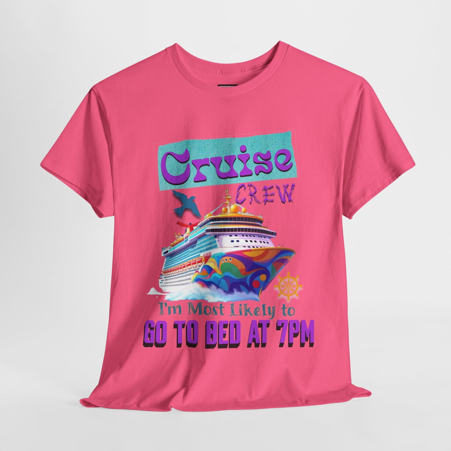 Cruise Crew Unisex Heavy Cotton Tee, Vacation Shirt, Funny Travel Gift, Cruise Enthusiast Apparel, Summer Tee, Sea Adventure Wear