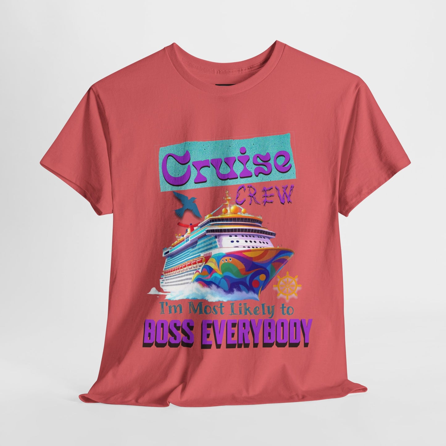 Cruise Crew Heavy Cotton Tee - Fun Cruise Vacation Shirt, Cruise-themed Apparel, Travel Gift, Nautical Wear, Summer Adventure T-Shirt
