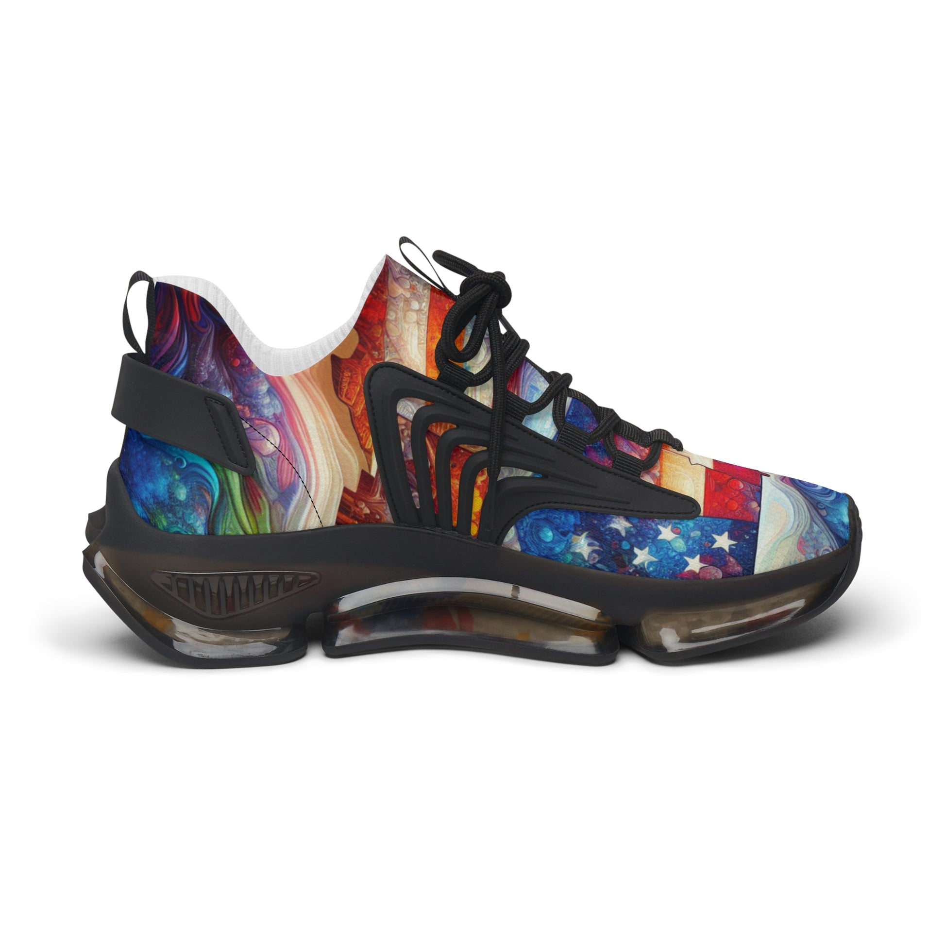 Stylish Women's American Distressed Sneakers, Colorful Flag Athletic Shoes, Trendy Casual Footwear for Everyday Wear, Gift for Fitness Lovers,