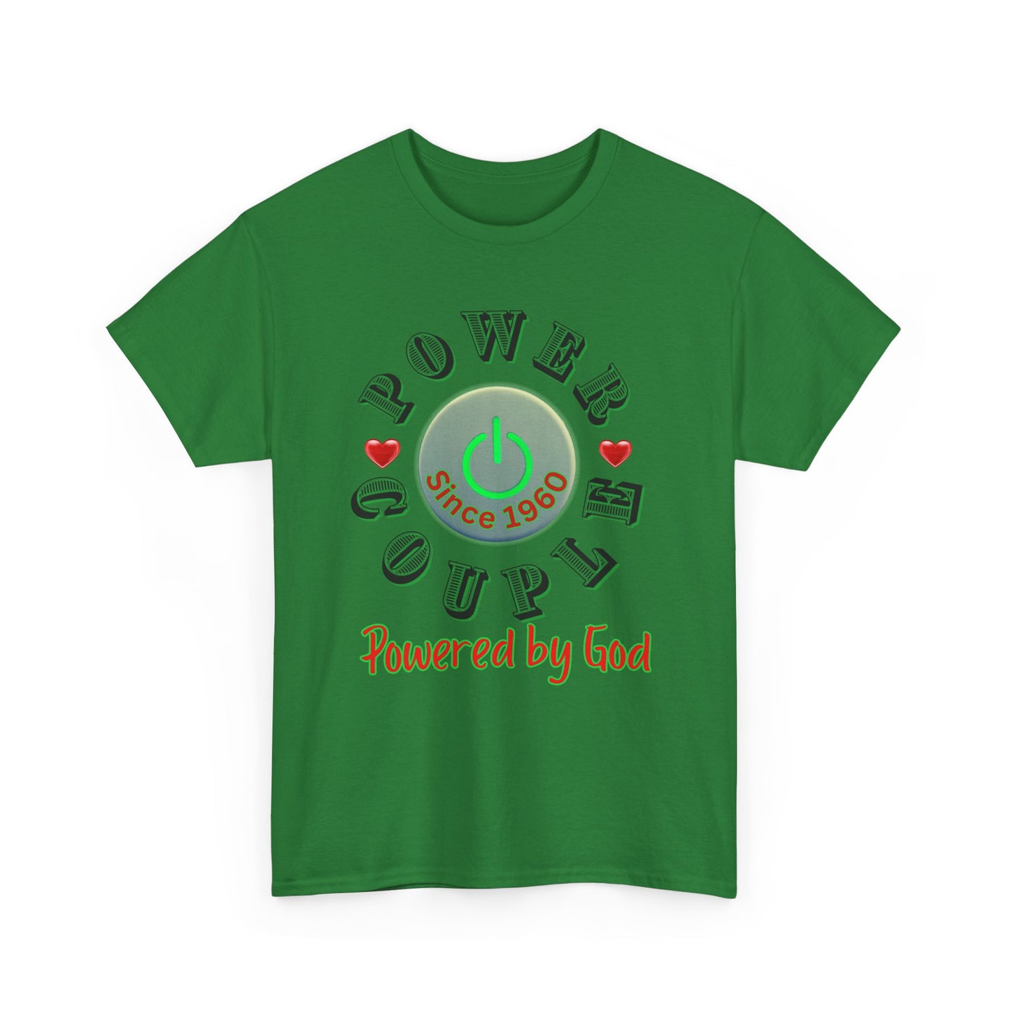 Power Couple - Powered by God T-Shirt | Anniversary Shirt for Couples Since 2011, Valentine T-shirt for Couples Unisex Heavy Cotton Tee