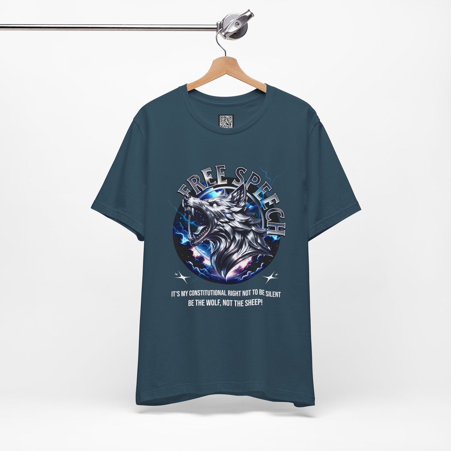 Free Speech Wolf Graphic Tee | Unisex Jersey Short Sleeve Shirt, Statement T-Shirt, Gift for Advocates, Activism Apparel, No Kings Protest