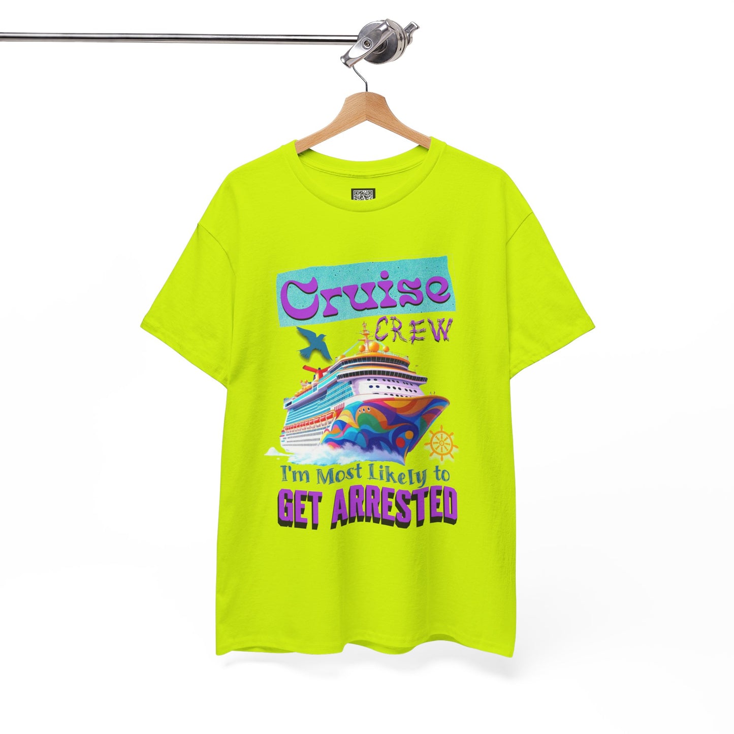 Cruise Crew Unisex Heavy Cotton Tee - Fun Vacation Shirt for Cruise Lovers, Cruise Travel Enthusiasts, Get Arrested Humor, Cruise Summer Beachwear,