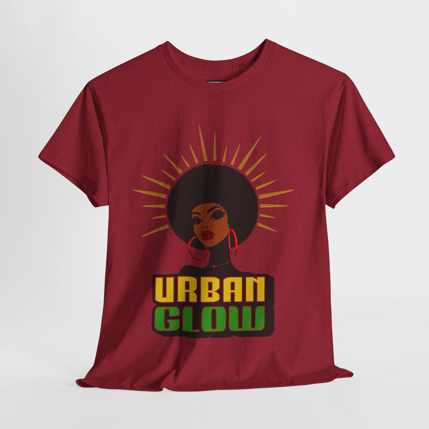 Urban Glow Unisex Heavy Cotton Tee - Afrocentric Streetwear T-Shirt for Her, Juneteenth Casual Wear, Melanin T-Shirts for Women