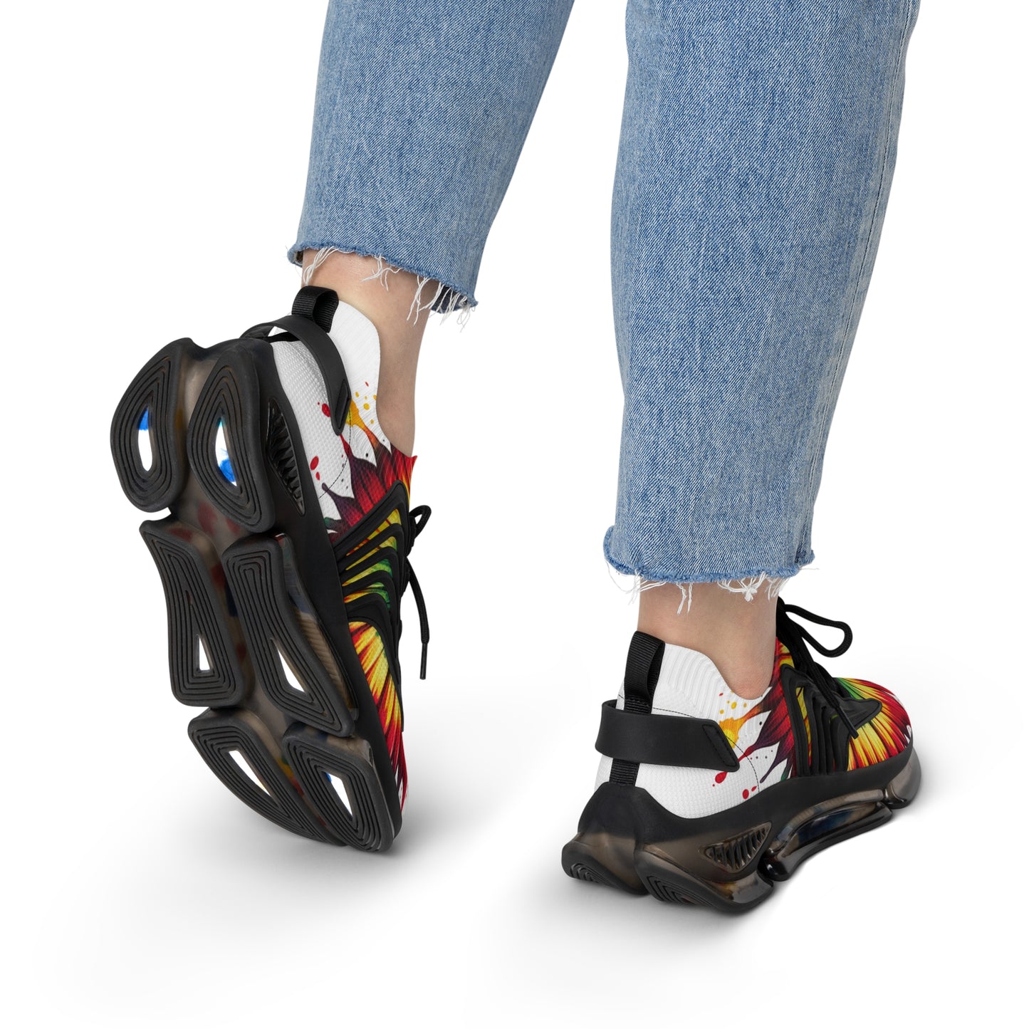 Vibrant Women's Mesh Sneakers, Stylish Athletic Shoes, Trendy Fitness Footwear, Colorful Sports Sneakers, Unique Daily Wear Footwear