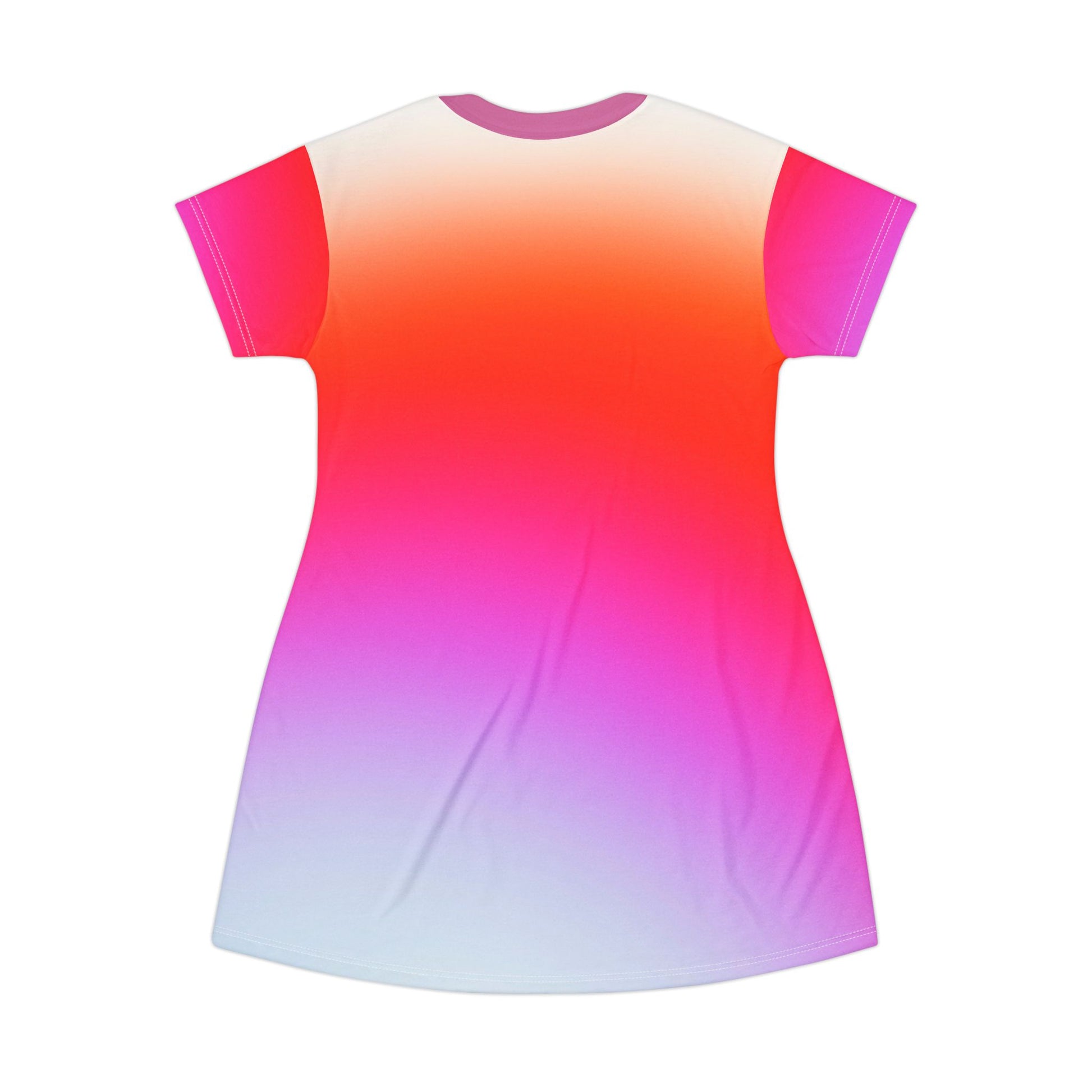 Ombre Gradient T-Shirt Dress, Casual Summer Dress, Comfy Beachwear, Music Festival Outfit, Comfortable Summer Dress for Every Day