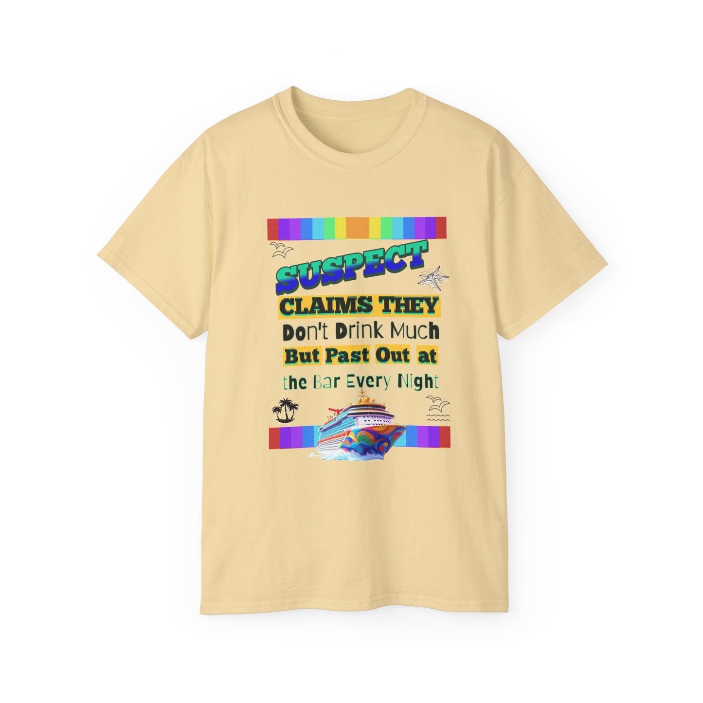 Colorful Humorous Unisex Cruise Vacation Tee: Perfect Gift for Cruise Crew Lovers, Fun Nights Out, Vacation Casual Wear, and More