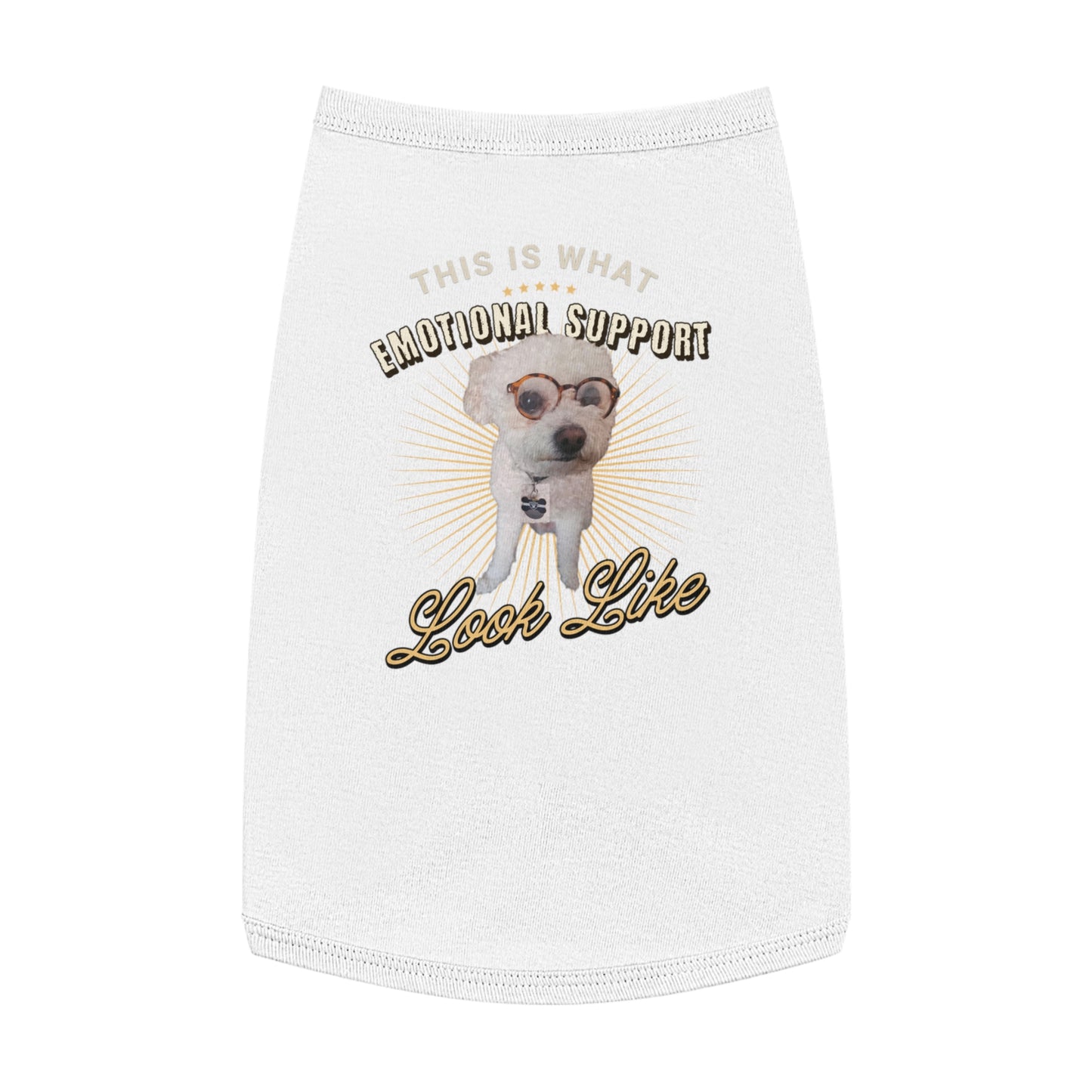 Emotional Support Pet Tank Top, Dog Lover Gift, Pet Apparel for Fun Outings, Cute Pet Costume, Pet Shirt for Walks