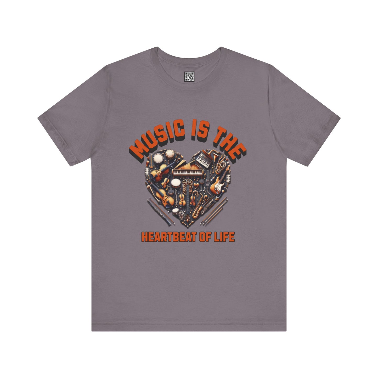 Heartfelt Music Tee, Unisex Short Sleeve Music T-Shirt, Gift for Musicians, Music Lover Apparel, Heartbeat of Life Shirt, Concert Outfit