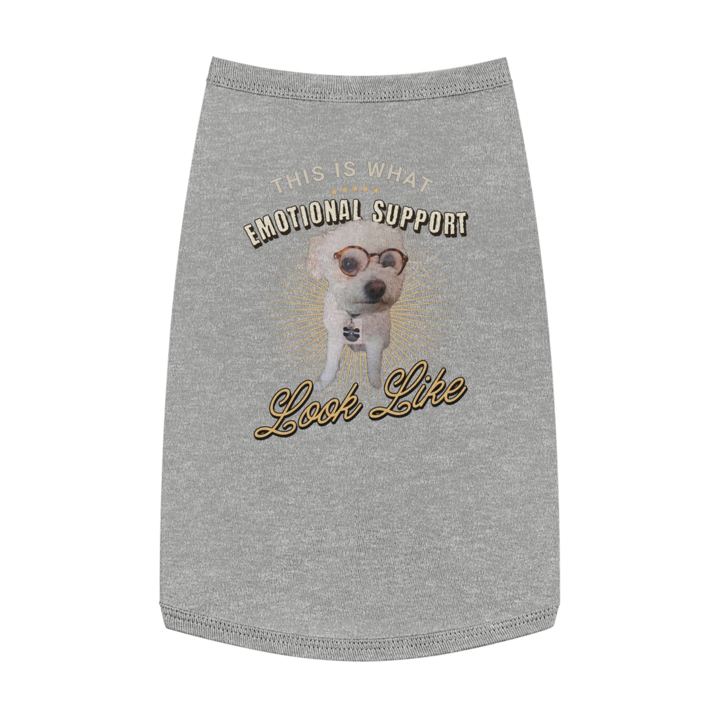 Emotional Support Pet Tank Top, Dog Lover Gift, Pet Apparel for Fun Outings, Cute Pet Costume, Pet Shirt for Walks