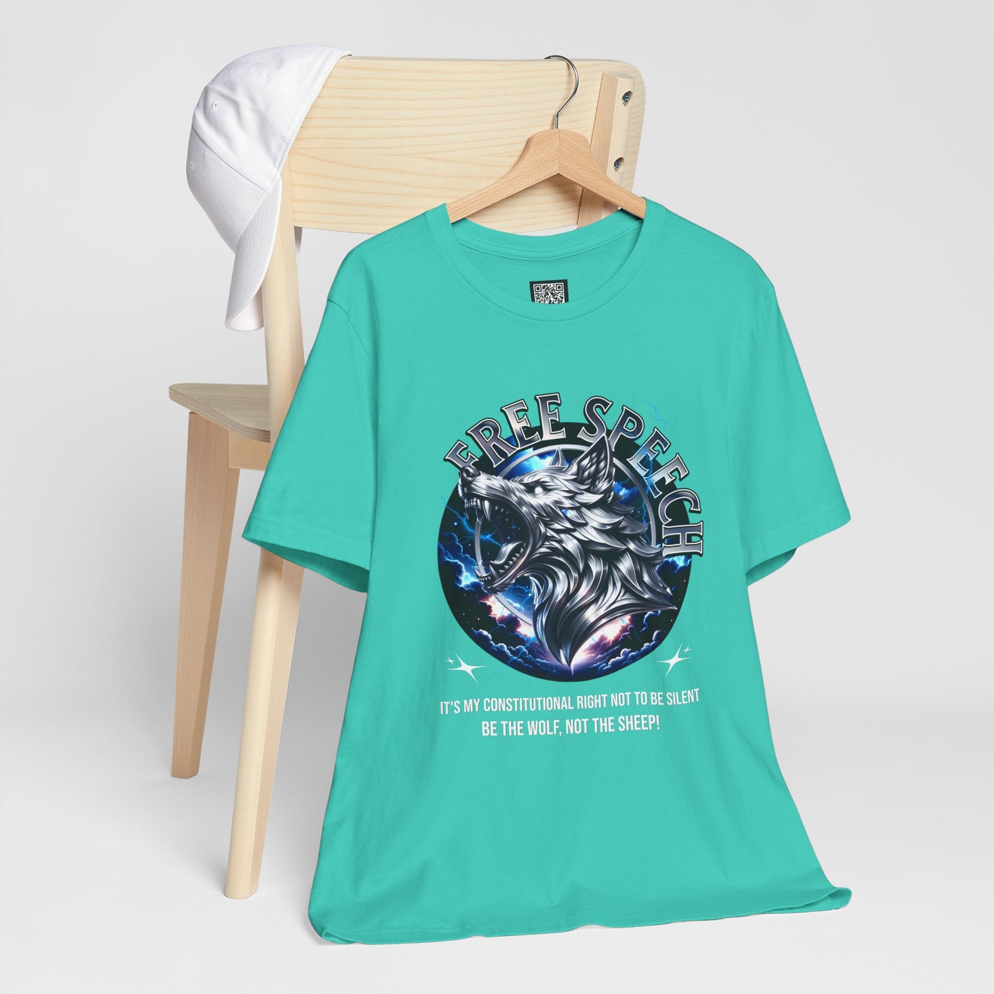 Free Speech Wolf Graphic Tee | Unisex Jersey Short Sleeve Shirt, Statement T-Shirt, Gift for Advocates, Activism Apparel, No Kings Protest