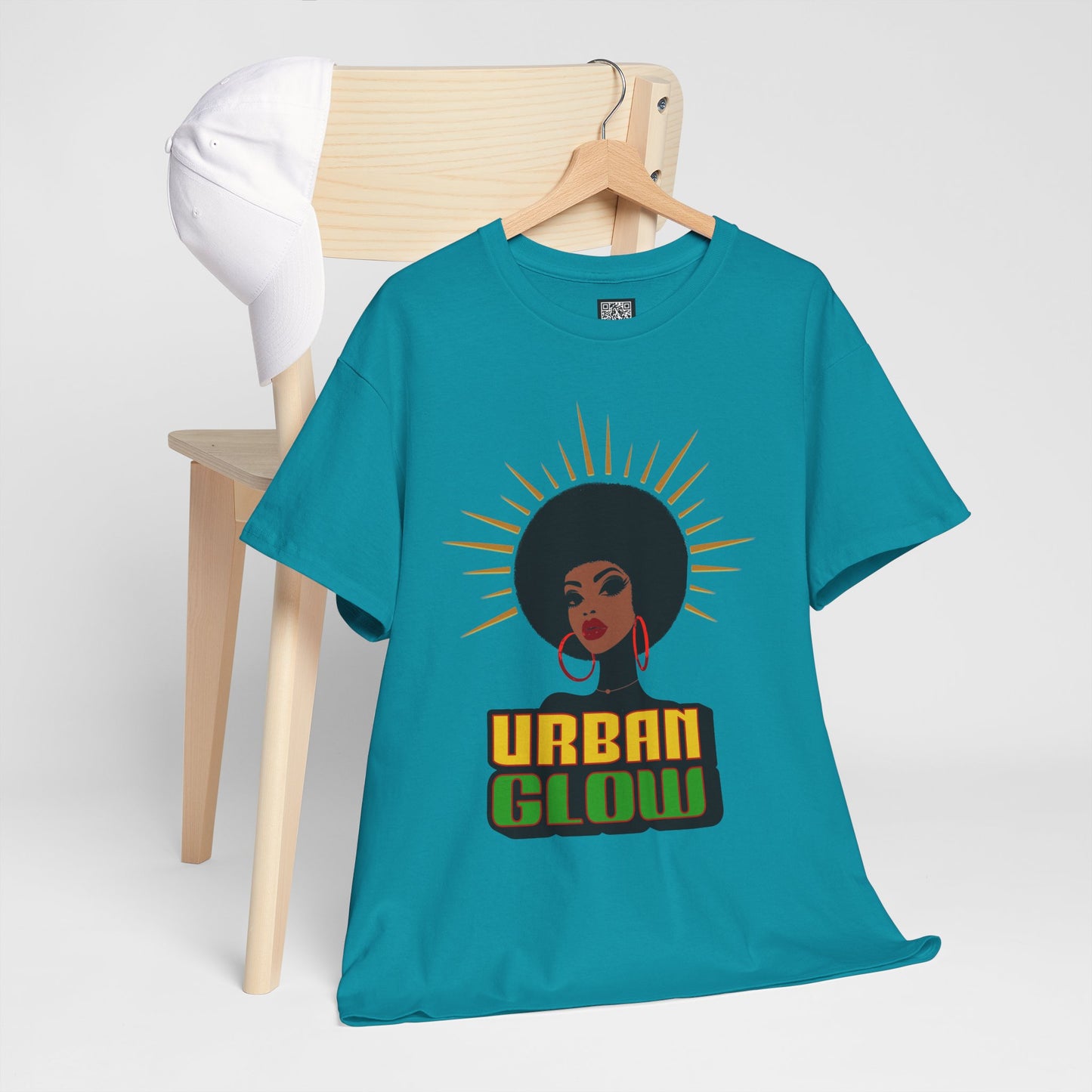 Urban Glow Unisex Heavy Cotton Tee - Afrocentric Streetwear T-Shirt for Her, Juneteenth Casual Wear, Melanin T-Shirts for Women