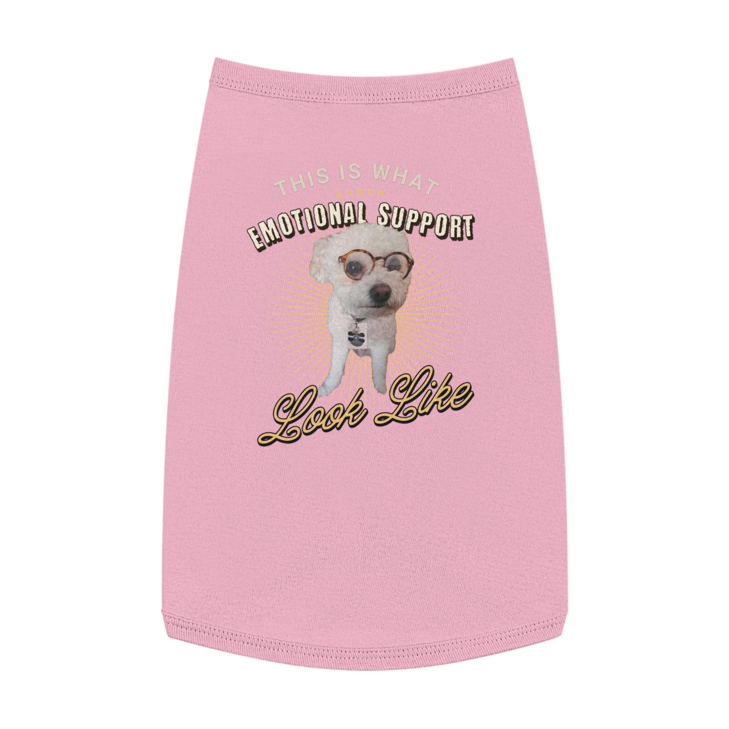 Emotional Support Pet Tank Top, Dog Lover Gift, Pet Apparel for Fun Outings, Cute Pet Costume, Pet Shirt for Walks