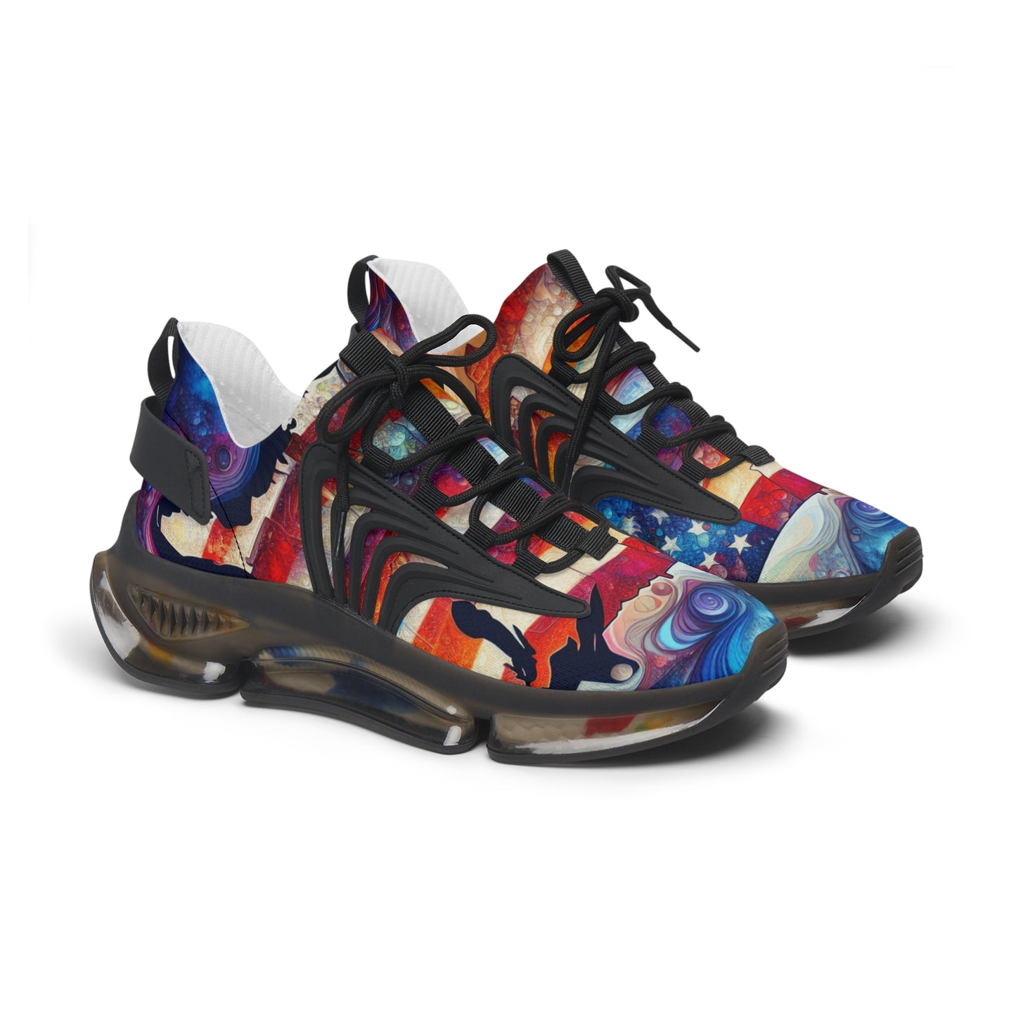 Stylish Women's American Distressed Sneakers, Colorful Flag Athletic Shoes, Trendy Casual Footwear for Everyday Wear, Gift for Fitness Lovers,