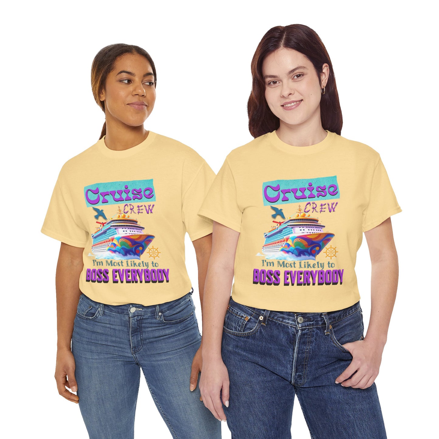 Cruise Crew Heavy Cotton Tee - Fun Cruise Vacation Shirt, Cruise-themed Apparel, Travel Gift, Nautical Wear, Summer Adventure T-Shirt
