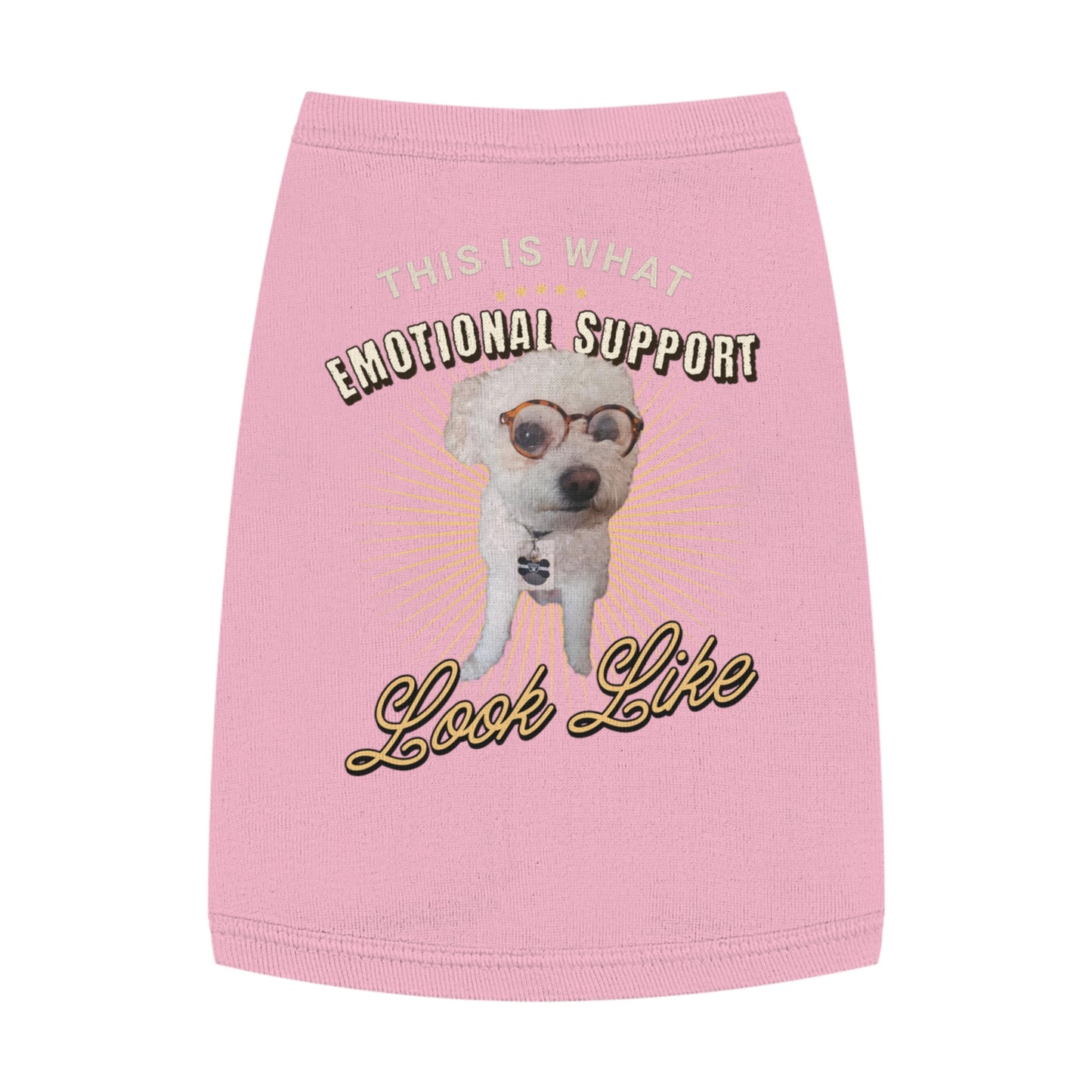Emotional Support Pet Tank Top, Dog Lover Gift, Pet Apparel for Fun Outings, Cute Pet Costume, Pet Shirt for Walks