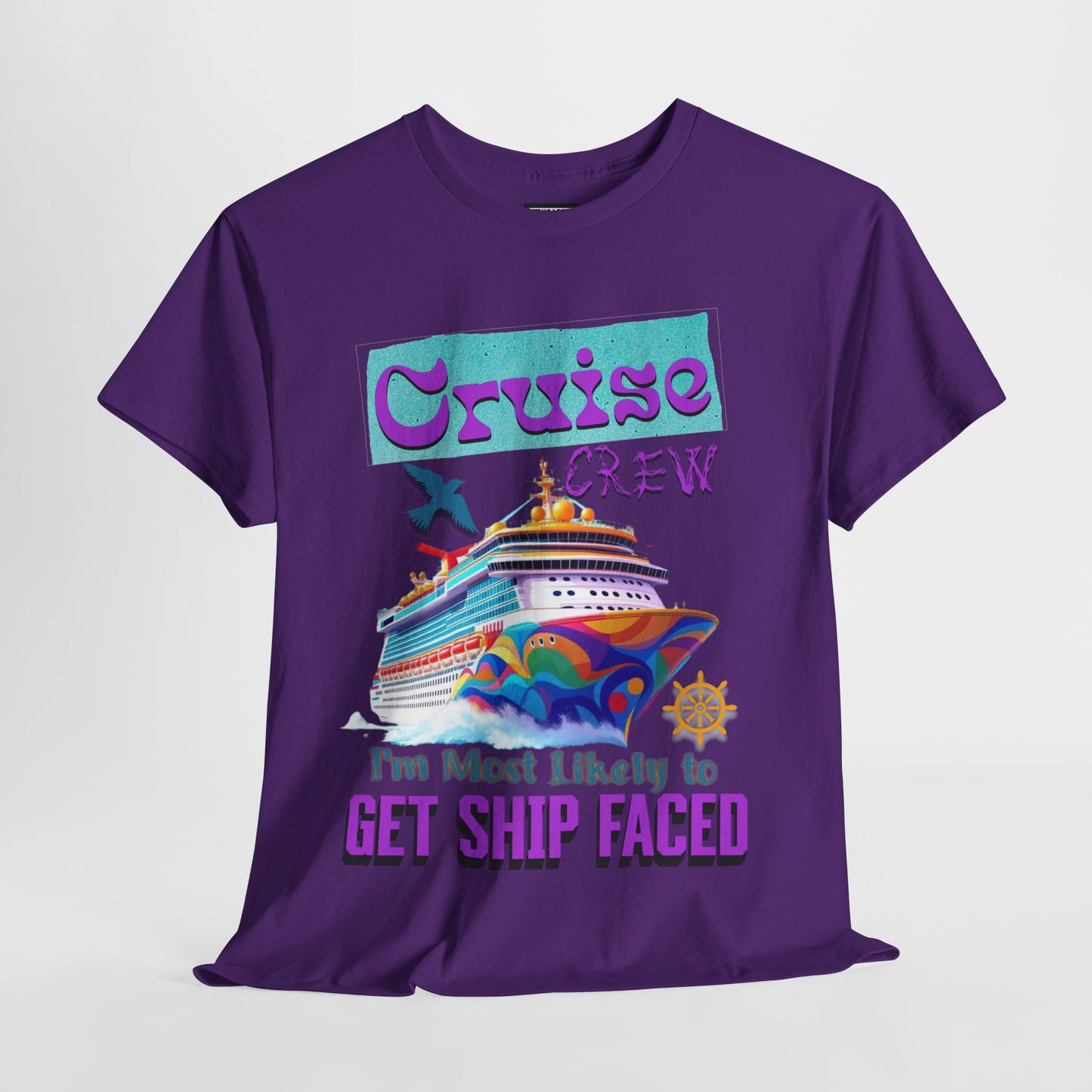 Cruise Crew Heavy Cotton Tee - Perfect for Summer Cruise Vacations, Gifts for Crew Members, Nautical Parties, Cruise Wear, Cruise Lovers