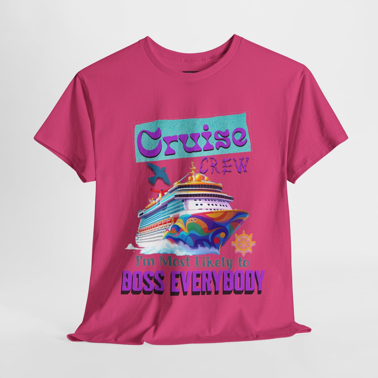 Cruise Crew Heavy Cotton Tee - Fun Cruise Vacation Shirt, Cruise-themed Apparel, Travel Gift, Nautical Wear, Summer Adventure T-Shirt