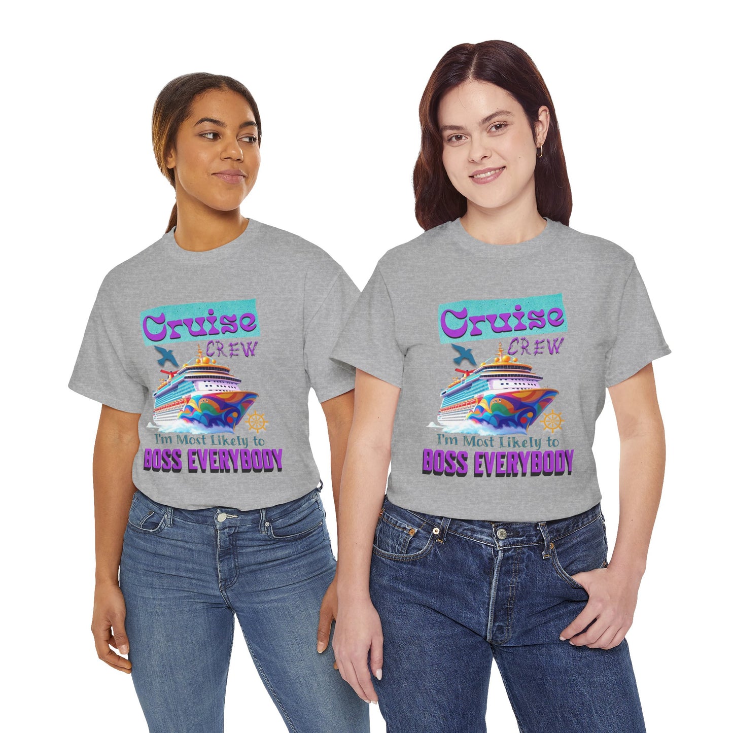 Cruise Crew Heavy Cotton Tee - Fun Cruise Vacation Shirt, Cruise-themed Apparel, Travel Gift, Nautical Wear, Summer Adventure T-Shirt
