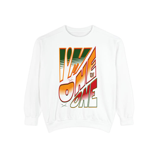Vibrant One of One Sweatshirt, Juneteenth Garment-Dyed Sweatshirt, Red, Yellow, Green Sweatshirt, Trendy Afrocentric Color Shirt