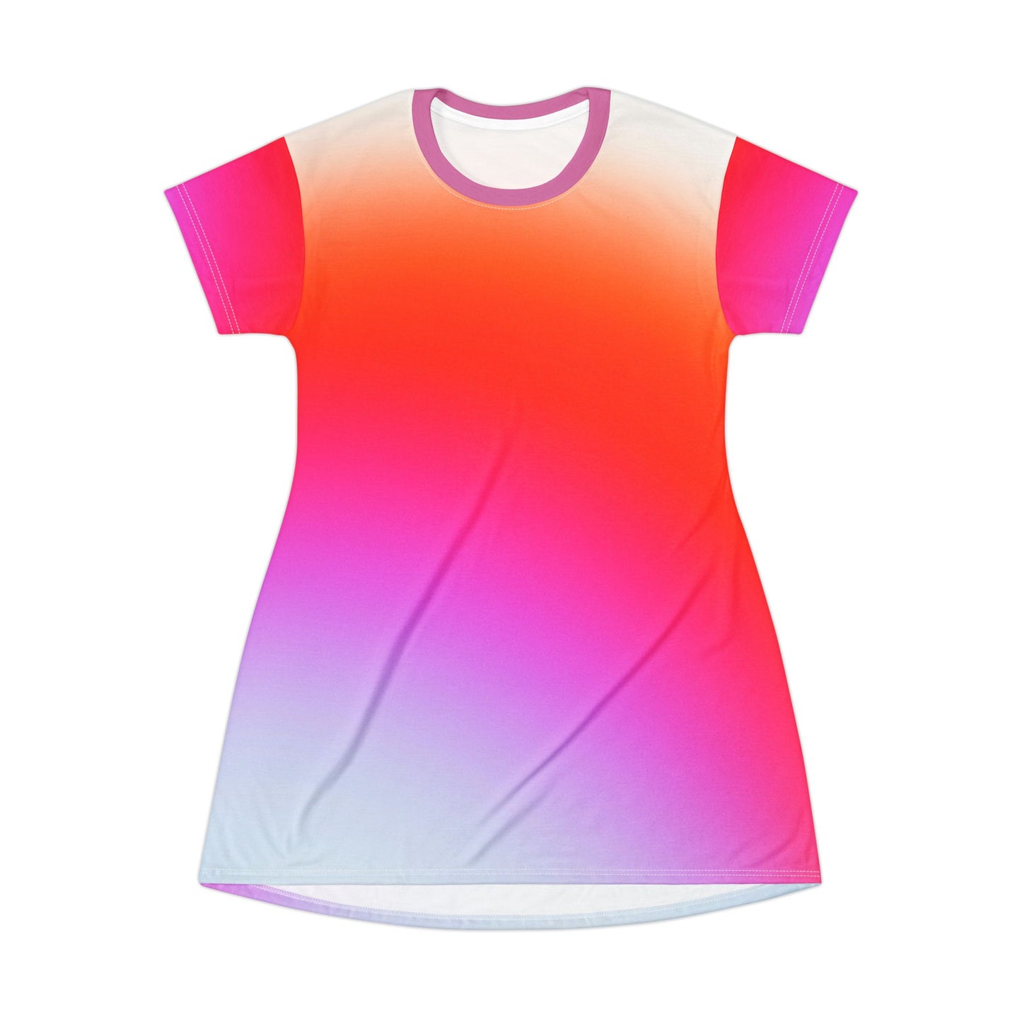Ombre Gradient T-Shirt Dress, Casual Summer Dress, Comfy Beachwear, Music Festival Outfit, Comfortable Summer Dress for Every Day