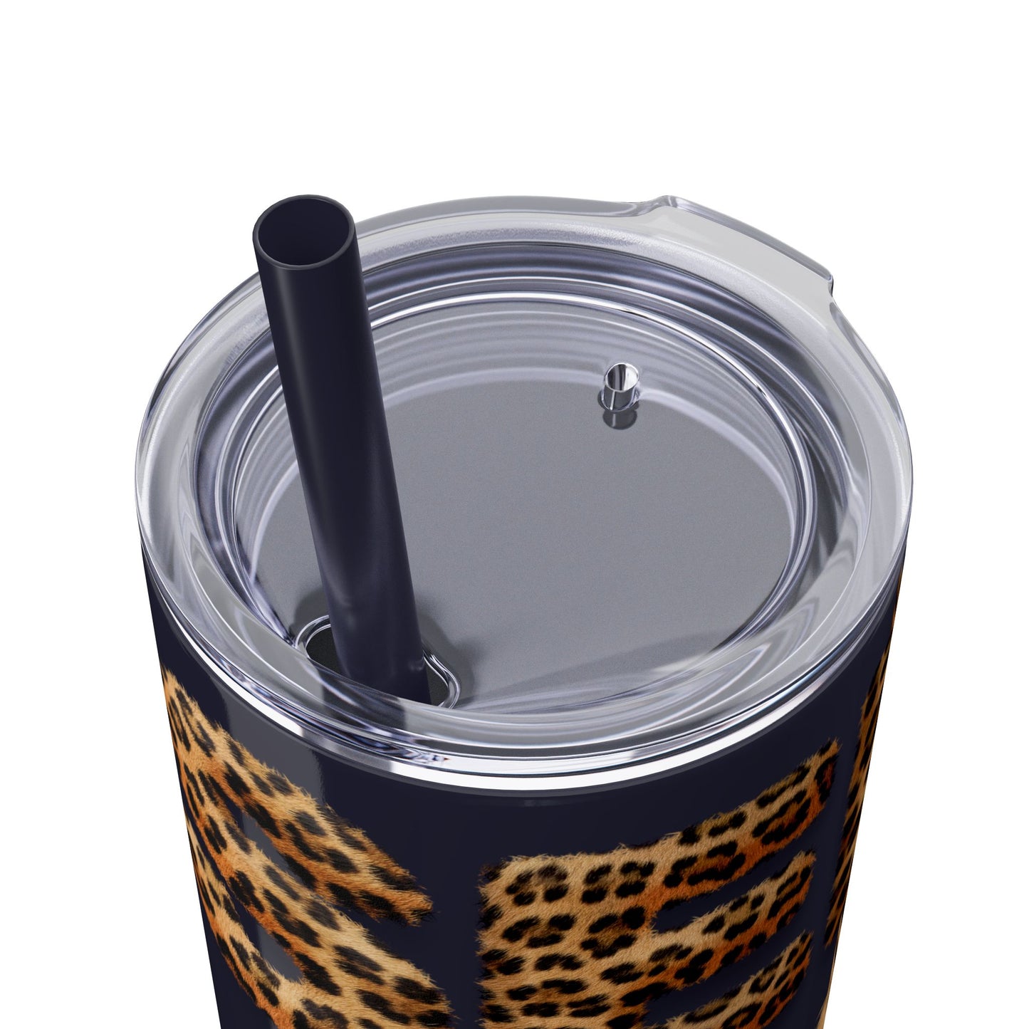 Skinny Tumbler with Straw, 20oz, Leopard Print Tumbler, Motivational Tumbler, Positive Affirmation Tumbler, Inspirational Quote of Self-Love