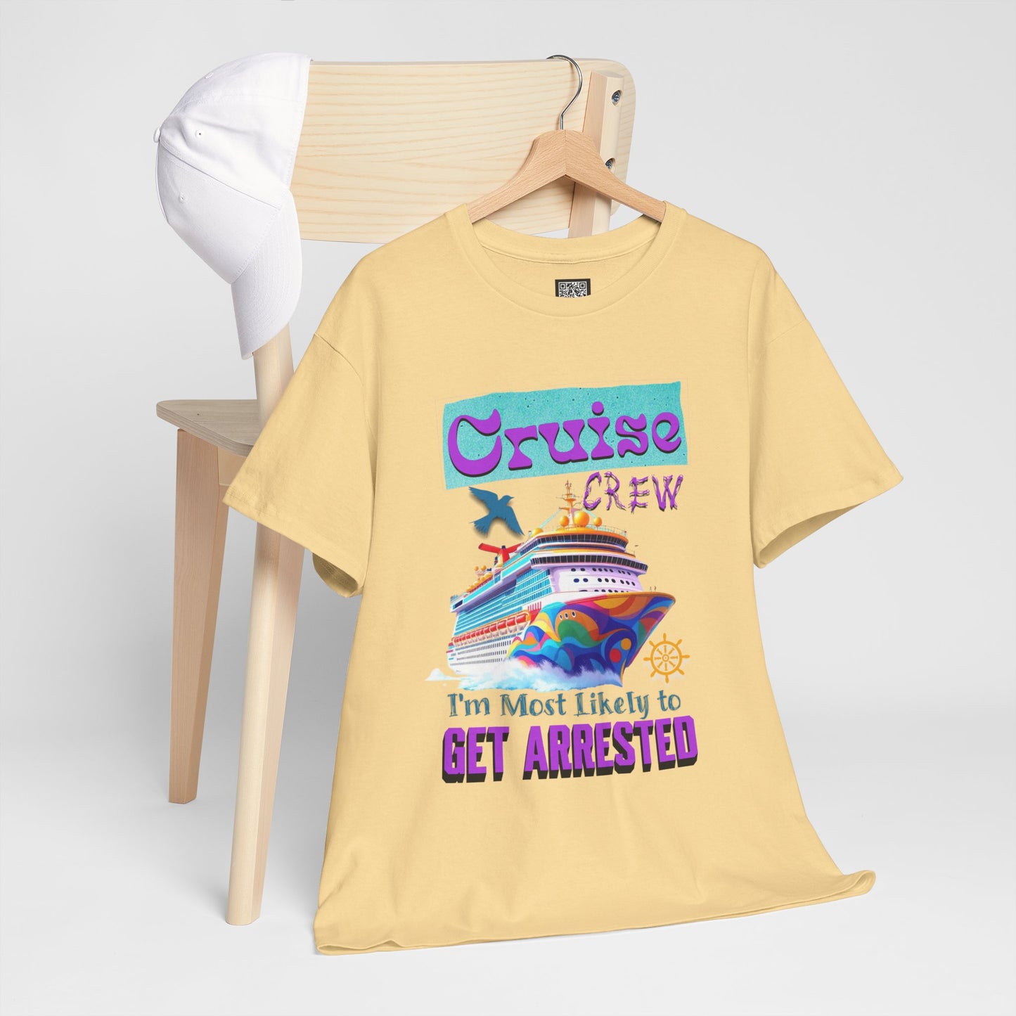 Cruise Crew Unisex Heavy Cotton Tee - Fun Vacation Shirt for Cruise Lovers, Cruise Travel Enthusiasts, Get Arrested Humor, Cruise Summer Beachwear,