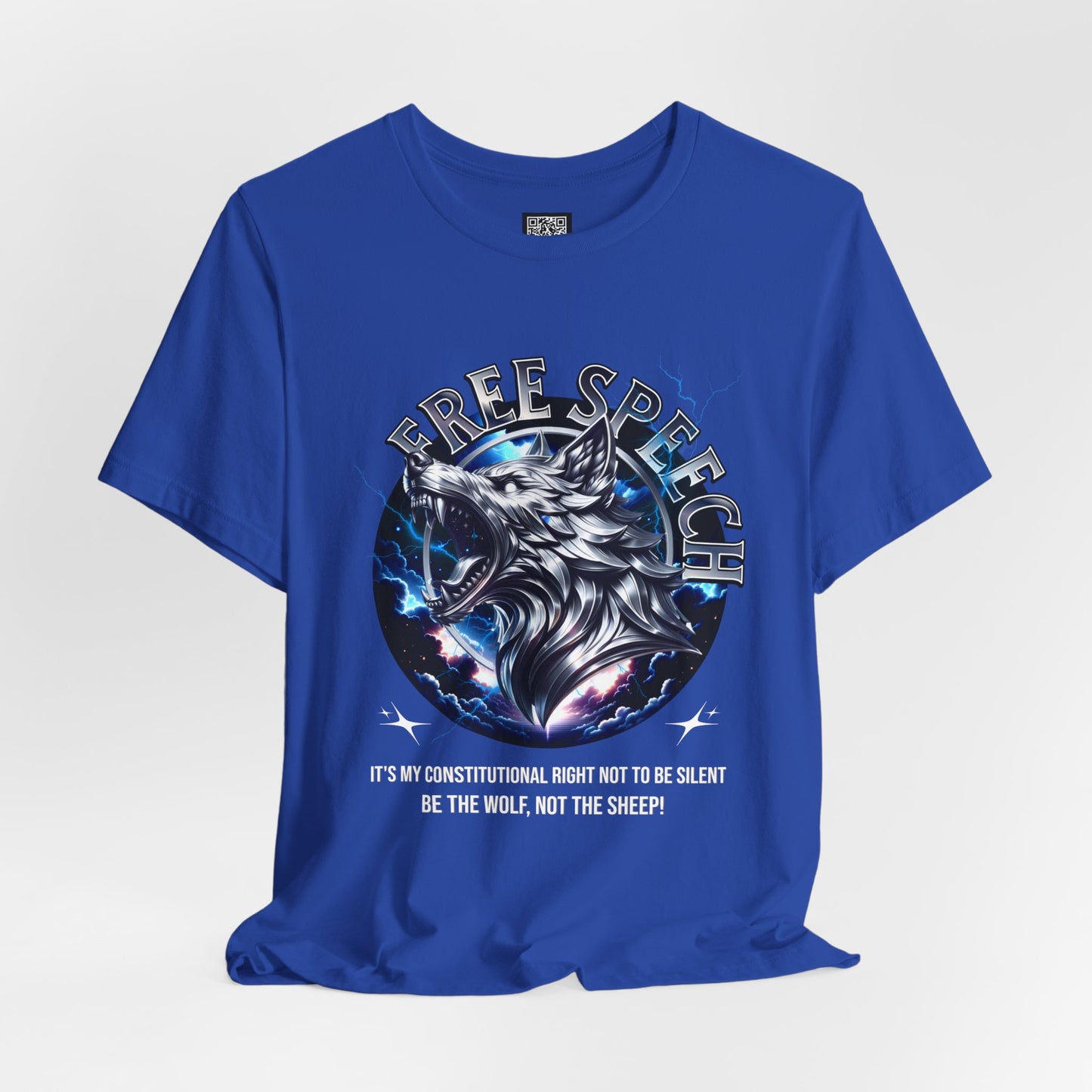 Free Speech Wolf Graphic Tee | Unisex Jersey Short Sleeve Shirt, Statement T-Shirt, Gift for Advocates, Activism Apparel, No Kings Protest