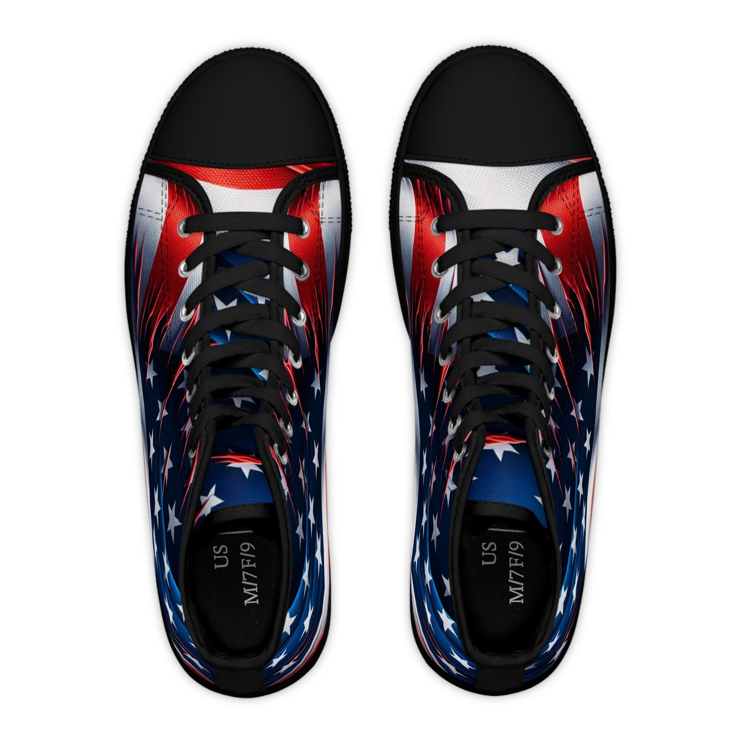 Patriotic High Top Sneakers, American Flag Sneakers for Women, Casual Shoes, Independence Day Footwear, Trendy High Tops