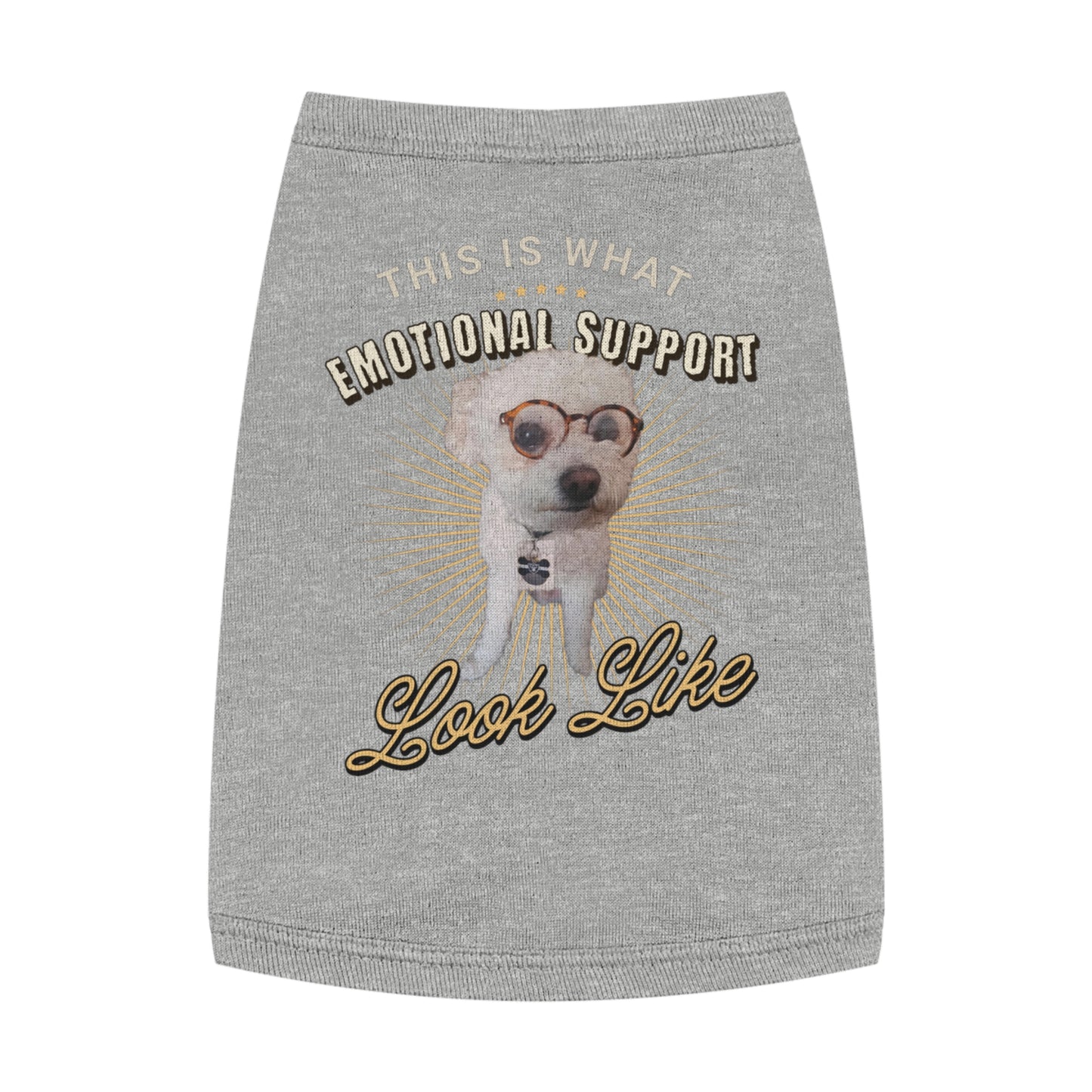 Emotional Support Pet Tank Top, Dog Lover Gift, Pet Apparel for Fun Outings, Cute Pet Costume, Pet Shirt for Walks