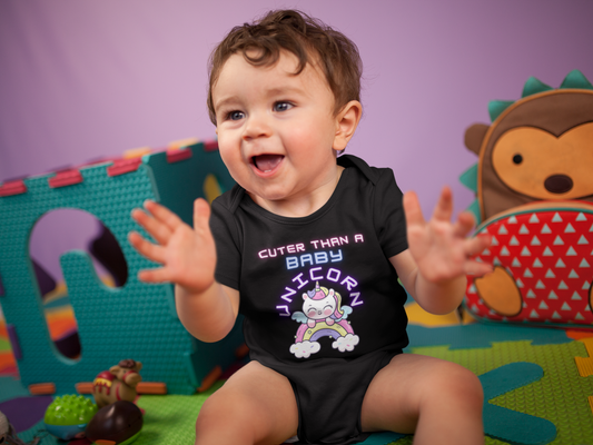 Unicorn Baby Onesies from 0 to 24 Months, Cute Colorful Baby Onesies with a Unicorn, Colorful Baby Onesies, Newborn Unicorn Baby Shower Gifts
