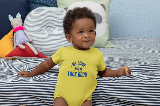 Funny Baby Onesies, My Genes Make Me Look Good, Cute Baby Onesie from 0-24 Months, Onesies for Boys and Girls, Cute Baby Shower Gift