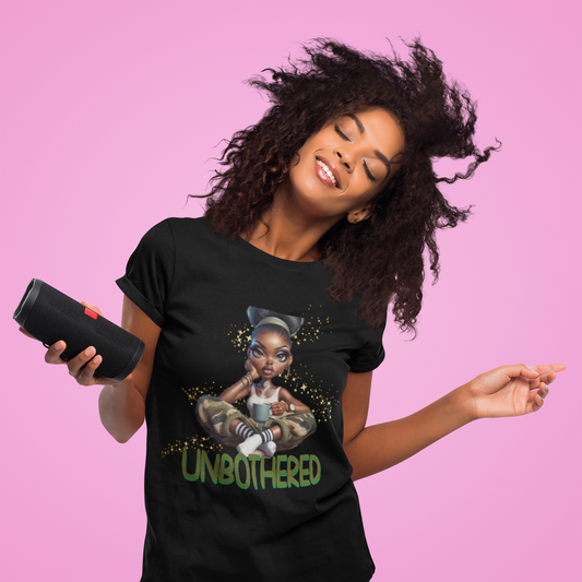 Unbothered Serenity T-Shirts for Women, Black Woman Empowerment, 92% Black Women Shirts, Melanin Magic T-Shirts, Black Girl Magic Tees