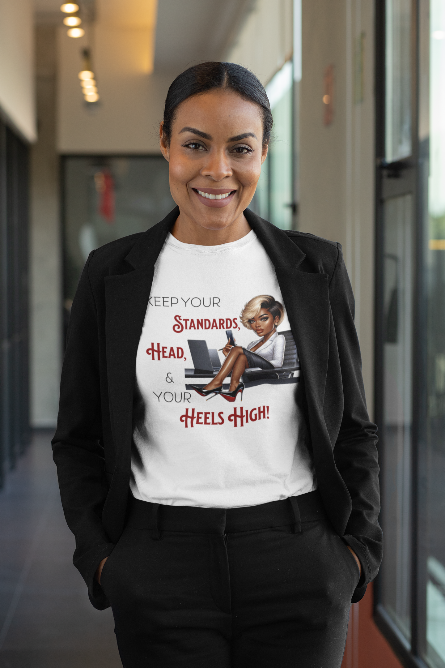 Empowering Women Tee - "Keep Your Standards, Head & Heels High!", Louboutin Inspired T-Shirts, Cute Women Empowerment Tees
