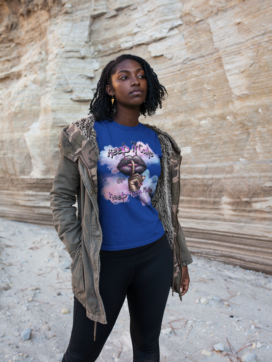 Keep It Cute Cotton Crew Tee - Trendy Graphic Shirt for Everyday Style. Keep It Cute or Keep It on Mute T-Shirt, Positive Speaking Only Tees