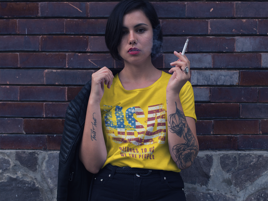 No Kings Protest V-Neck Tee - USA Belongs to Us WE the People, MAGA Belongs to Them, Fight Oligarchy T-Shirts, Hands Off Protest Shirt